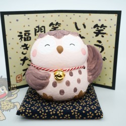 日本製 笑福 罕有粉紅色 貓頭鷹