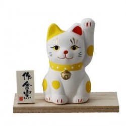 日本 瀨戶燒 福色 招財貓 (黃色) 日本 瀨戶燒 福色 招財貓 (黃色)