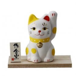 日本 瀨戶燒 福色 招財貓 (黃色) 日本 瀨戶燒 福色 招財貓 (黃色)