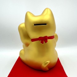 萬古燒 包羅萬有 招財貓 錢箱 (金)